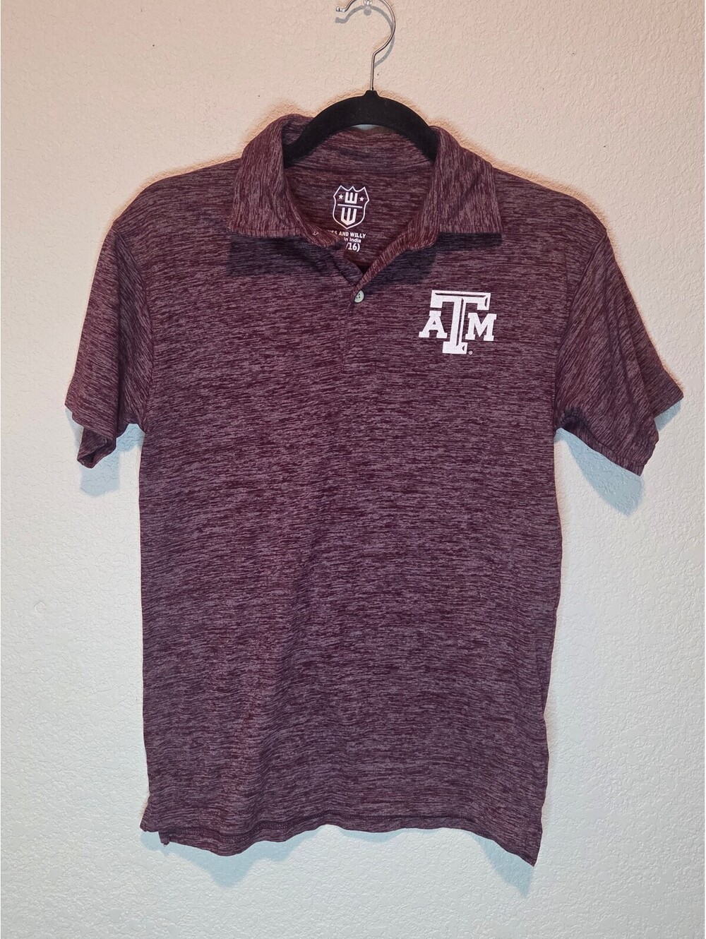 Wes and Willy Texas A&M Maroon Polo Shirt Large